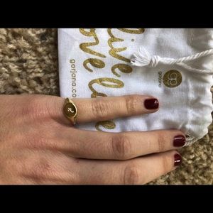 gorjana gold ring “S” initial